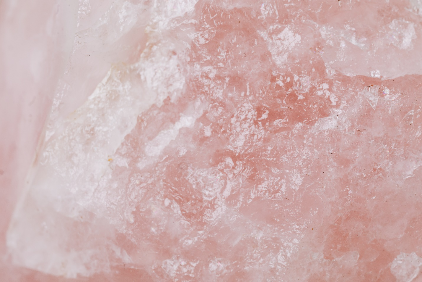 A close-up of rose quartz.