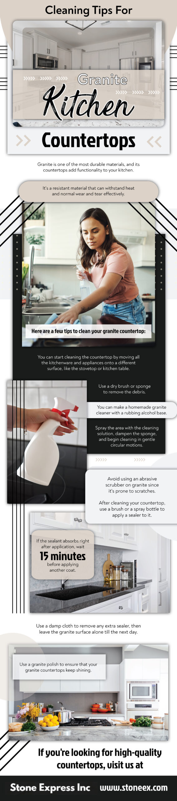 Cleaning Tips For Granite Kitchen Countertops Inforgraph