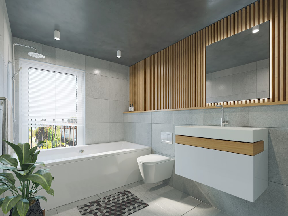 White modern bathroom interior