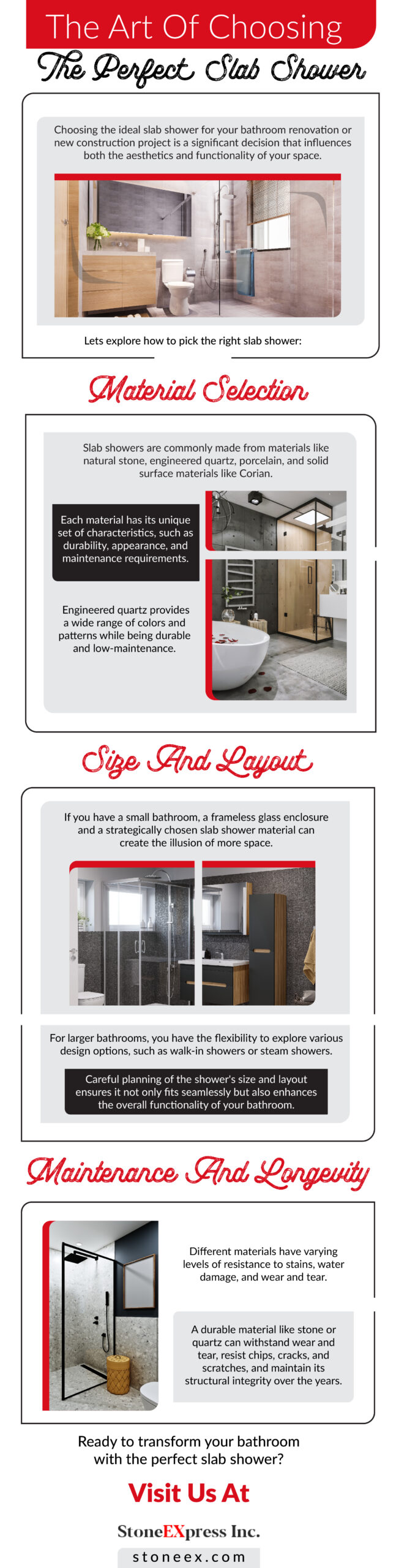 The Art Of Choosing: The Perfect Slab Shower Infograph