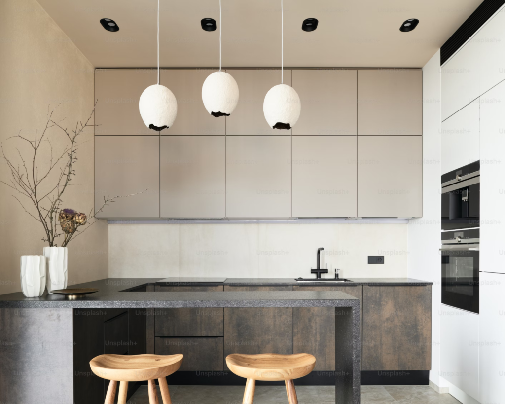 Sleek, modern quartz countertop in a kitchen