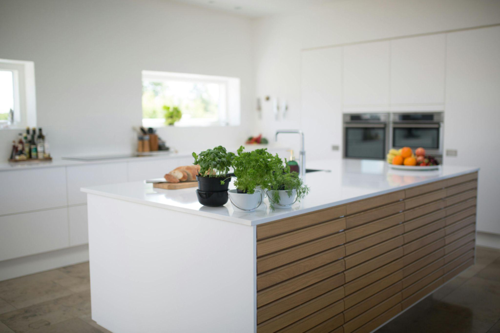 Modern kitchen with stylish surfaces and contemporary design elements